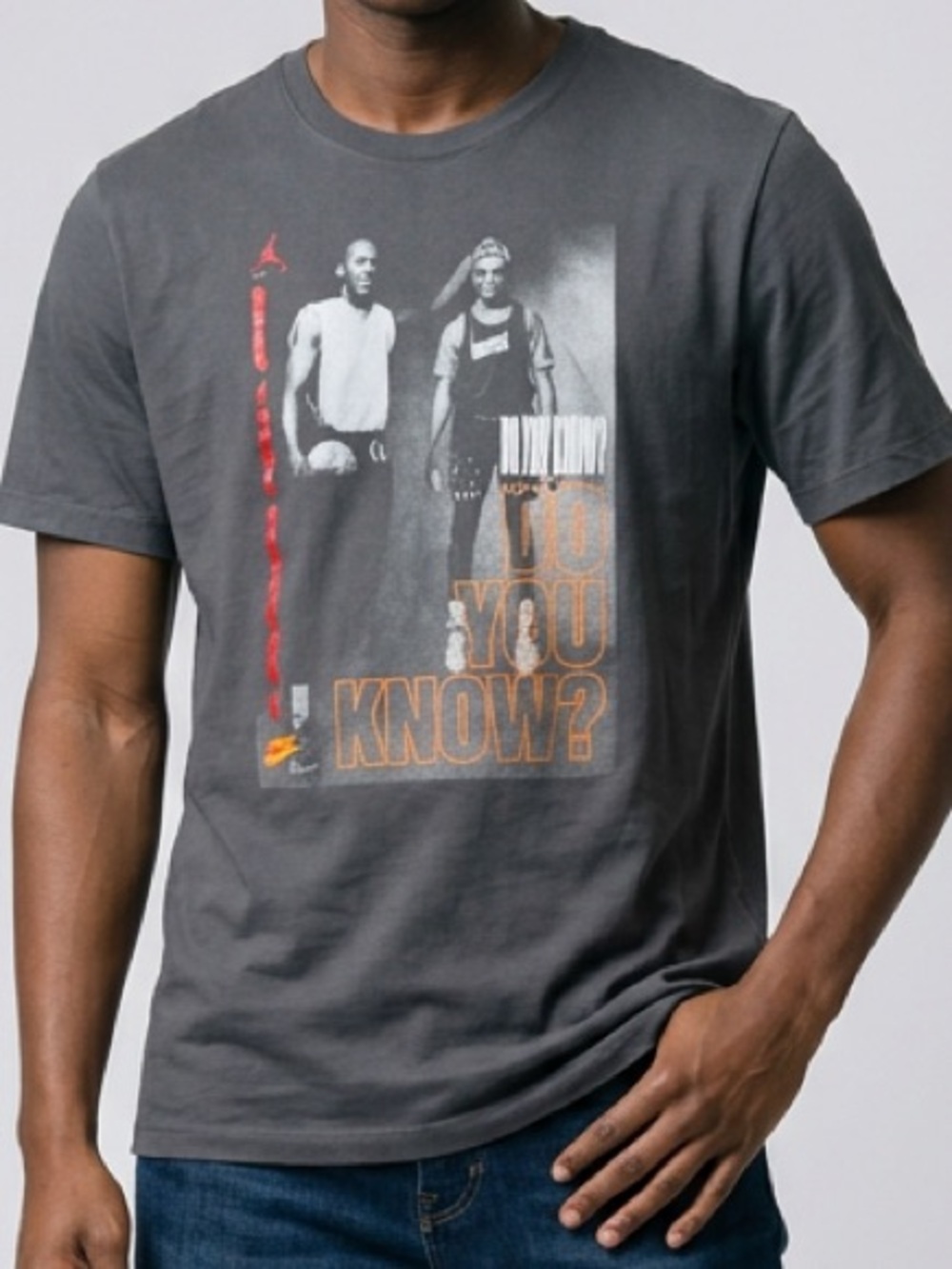JORDAN "Do You Know?" Jordan & Spike Lee Graphic Tee Men's XL Gray